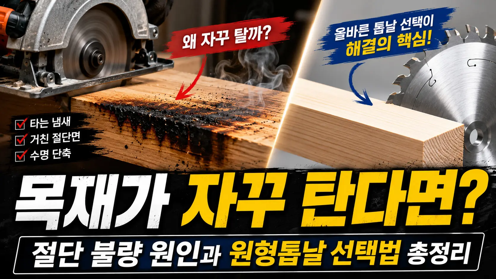목재 절단 불량 원인 이미지