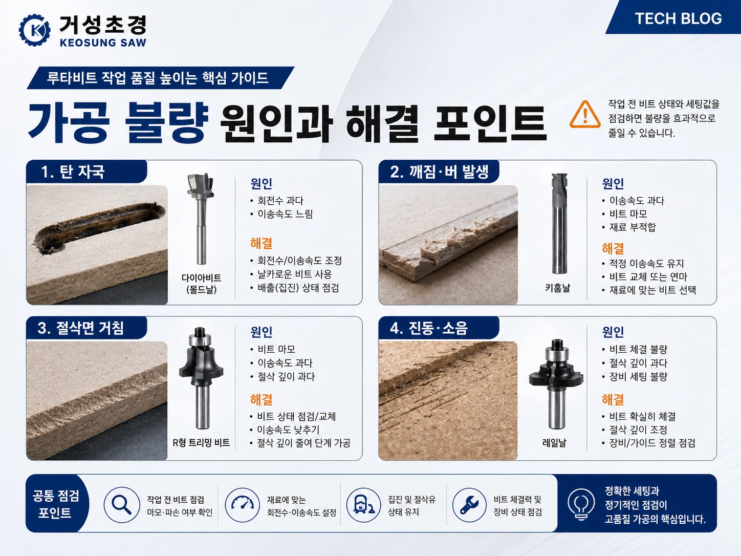 거성초경 루타비트 가공 불량 원인과 해결 포인트